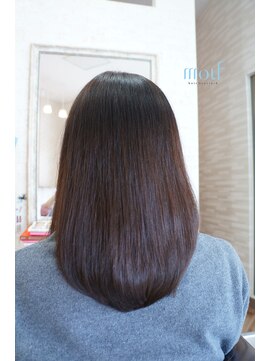 ムゥフ ヘアーアンドアイラッシュ(mouf hair&eyelash) 【ｍｏｕｆ】バッサリ☆彡 暗髪 ストレート