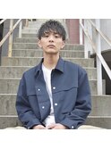 ソフトツーブロック前下がりマッシュスパイラルパーマ