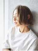 大人ハイライトカラー×外ハネボブ【knit 銀座 荒柄ノエル】