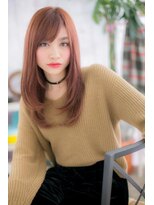 ヘアアンドビューティー ミック(Hair & Beauty miq) くすみピンクでツヤ感フェミニンストレートレイヤーa1