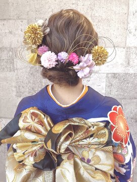 アムールマヤ 着物ヘアアレンジ  成人式  卒業式  お呼ばれ  ヘアセット