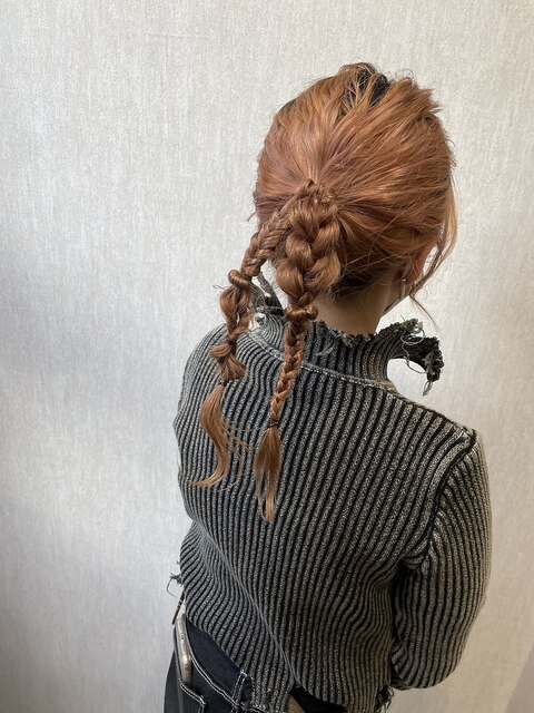 ヘアアレンジ  編み込み  お呼ばれヘア