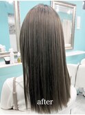 ブリーチ毛×グレーベージュ×酸性ストレート縮毛矯正[池袋]