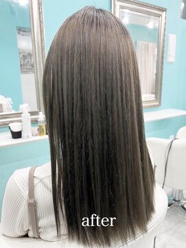 ドライブアンドビジョン 池袋(Drive&Vision) ブリーチ毛×グレーベージュ×酸性ストレート縮毛矯正[池袋]