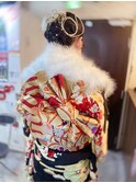 振袖着付け+成人式シニヨン