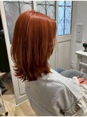 オレンジカラー20代30代40代髪質改善オージュア白髪染め稲毛駅