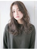 ワンレンレイヤーロング×デジタルパーマ×くすみベージュ[横浜]