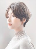 ★前下がりハンサムショートボブパーマ30代40代50代白髪ぼかし
