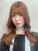 エイム(AiM)&nbsp;ロング レイヤーカット 顔周り ブリーチ ダブルカラー 韓国 20代