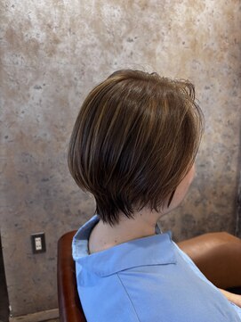 スピンヘアー 桂店(Spin hair) 透明感ハイライトで叶える大人ショートボブ