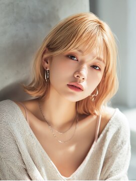 レイヤーカット/切りっぱなしボブ／エアリーロング