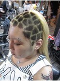 バリカンアート・キリン柄♪白金ろんぐ♪♪