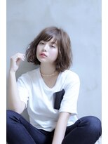 イグレックビス(igrek bis)&nbsp;IGREKBISジグザグバング×ブルージュ×3Ｄカラー×ミニマムボブ