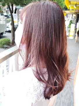 モリオフロムロンドン 原宿本店(morio from London) 【morio原宿】ラズベリーピンク×つやさらロング