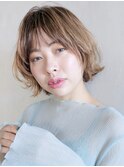 外ハネミニウルフ_オリーブカラーハイライトカラー_57067