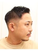 爽やかナチュラルフェードメンズショート黒髪短髪理容室髪質改善