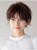 マッシュショート 大人可愛い うる艶髪 暖色系カラー 30代40代