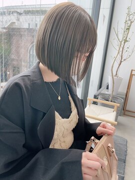 リール 銀座(R'EEL) オリーブグレー/ボブ/顔周り/小顔/レイヤー/髪質改善/縮毛矯正