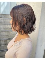 ユノ(juno)&nbsp;顔周りレイヤーボブのパーマスタイル☆ラベンダーアッシュ