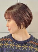 30代40代大人女性/前髪ありショートボブ/ショートヘア/髪質改善