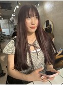 ボルドーカラー　顔まわりカット