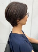 ショートボブ　ショートカット　丸みショート　髪質改善　30代