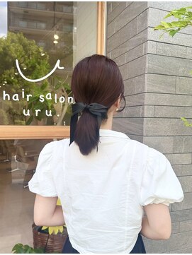 フィーユアンウル 梅田茶屋町(fille en uru.) 黒リボン×ワインレッド