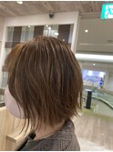 似合わせカットサイドバング外ハネボブ小顔イメチェン