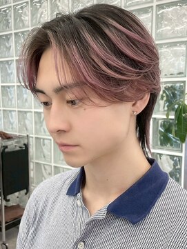 サンクマーケット 渋谷(cinq MARKET) 渋谷メンズハイトーンカラーピンクベージュカラーセンターパート