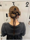 くびれヘアヘアセットお呼ばれセットアンプレラカラー