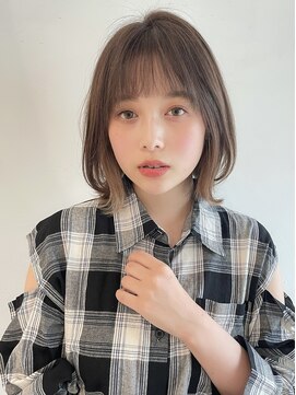 ステアケース 武蔵小杉店(stair:case) くびれボブ大人かわいいクラゲへアグレージュインナーカラー