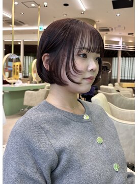 ボヌール 西宮北口(Bonheur) 小顔見え×艶ラベンダー大人丸みボブ