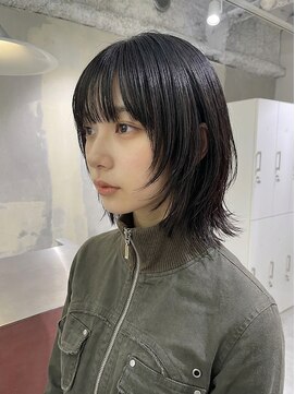 シール 梅田(CIRR) 前下がりボブオリーブグレージュロングウルフ外ハネボブ成人式