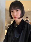 夏カラー×パツっとボブ×小顔ミニボブ×切りっぱなしボブ
