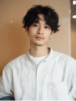 リアンメンズ 青山 表参道(Liun men's) ミディアムセンターパート サーフカールパーマ シャドウパーマ