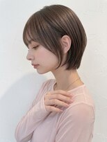 カバーヘア ブリス 上尾西口店(COVER HAIR bliss)&nbsp;秋カラーブリーチなしミントベージュ小顔レイヤーボブp上尾