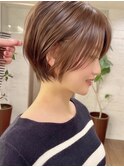 小顔可愛い大人ショートボブ