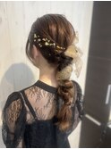 ガーリーゆるふわアップ 結婚式 二次会 お呼ばれ イベント