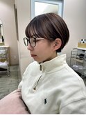 マッシュショート×ハイライト×オレンジベージュ