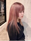 ピンクベージュダブルカラーブリーチ新潟長岡
