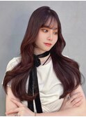 韓国ヘアレイヤーカット顔周りカットブリーチなしダブルカラーA