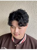 フェザーパーマ 強め ツーブロック 刈り上げ 20代30代