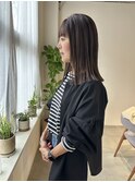【ミディアム切りっぱなしミディアムヘアー30代/40代】