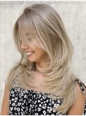 韓国ヘアーハッシュカットレイヤーカットハイライトカラー