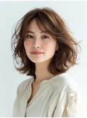 大人ガーリー/ダークアッシュ/似合わせカット/川西池田