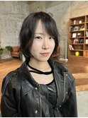 黒髪ボブパーマ