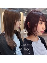 カラフクオカ 薬院駅前(Cara FUKUOKA)&nbsp;レイヤーボブ&ラベンダーチョコレート★【福岡ボブ】