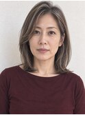 【HEY 松本】大人ミディアム×脱白髪染めハイライト