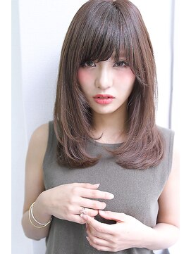 ディアー バイ ケージー アンド(Dear by KG and) グレージュカールロングアッシュブラウン