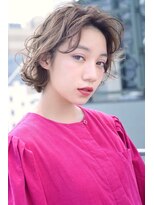 Liberte銀座 大人可愛い小顔ショートボブ×アッシュベージュ